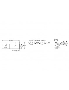 Lavabo Mural Roca Ona Blanco 2