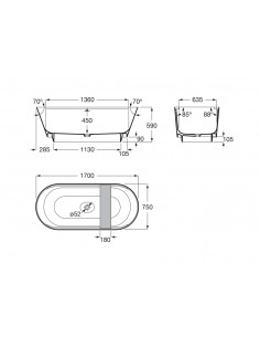 Bañera Roca Tura C Bandeja... 2