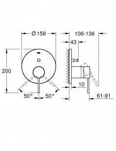 Grifería Empotrable 2v... 2