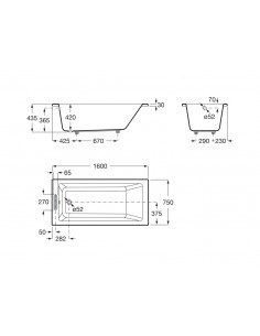 Bañera Roca Vythos Blanca 2