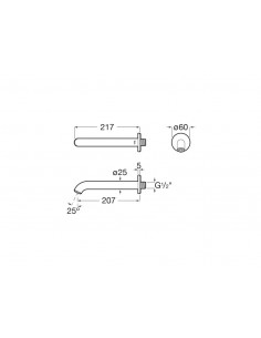 Cano Banera Roca Square Cromo 2
