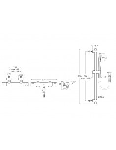 Pack Ducha Roca T-500+kit... 2