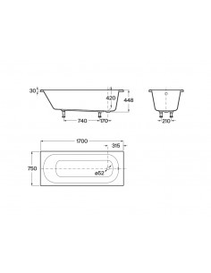 Bañera Roca Genova Blanca 2